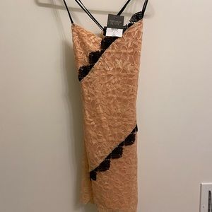 TOPSHOP asymmetrical pink lace dress